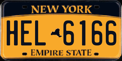 NY license plate HEL6166