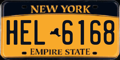NY license plate HEL6168
