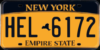 NY license plate HEL6172