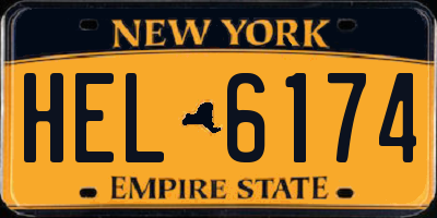 NY license plate HEL6174