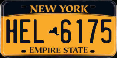 NY license plate HEL6175