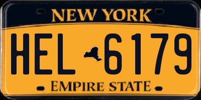 NY license plate HEL6179