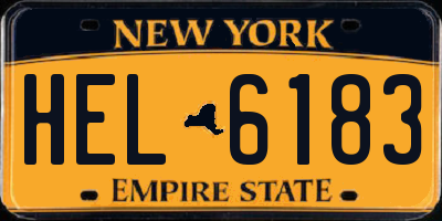 NY license plate HEL6183