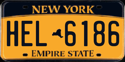 NY license plate HEL6186