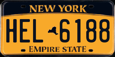 NY license plate HEL6188
