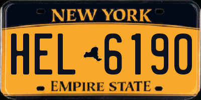 NY license plate HEL6190