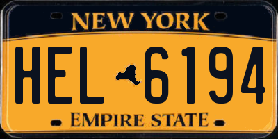 NY license plate HEL6194