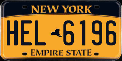 NY license plate HEL6196
