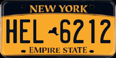NY license plate HEL6212