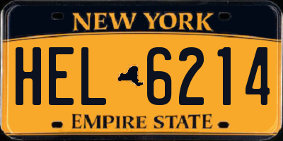 NY license plate HEL6214