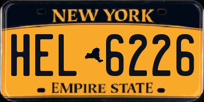 NY license plate HEL6226