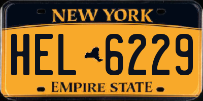 NY license plate HEL6229