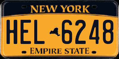 NY license plate HEL6248