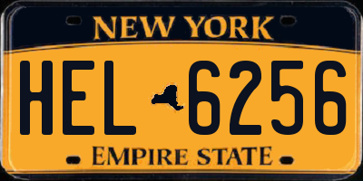 NY license plate HEL6256