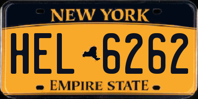 NY license plate HEL6262