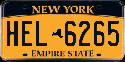 NY license plate HEL6265