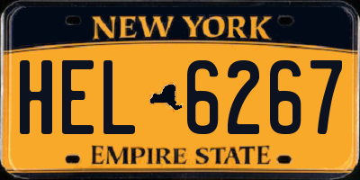 NY license plate HEL6267