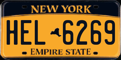 NY license plate HEL6269