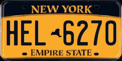 NY license plate HEL6270