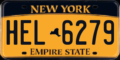 NY license plate HEL6279