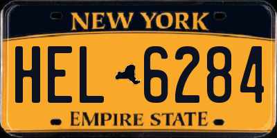 NY license plate HEL6284