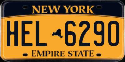 NY license plate HEL6290