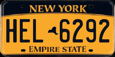 NY license plate HEL6292
