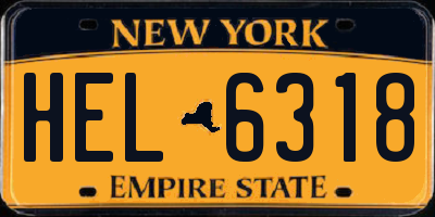 NY license plate HEL6318