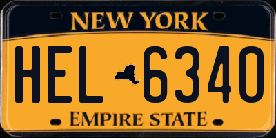 NY license plate HEL6340