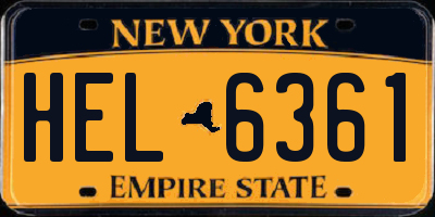 NY license plate HEL6361
