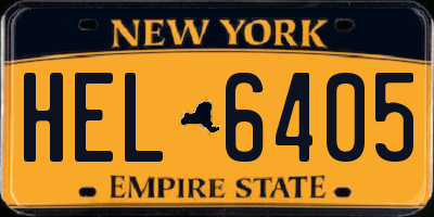 NY license plate HEL6405