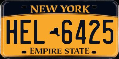 NY license plate HEL6425