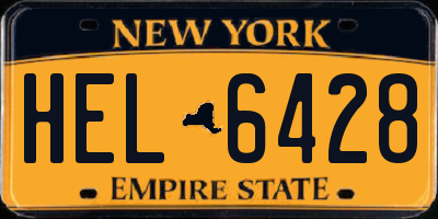 NY license plate HEL6428