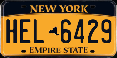 NY license plate HEL6429