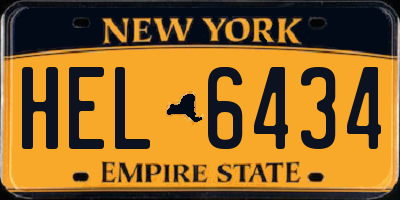 NY license plate HEL6434