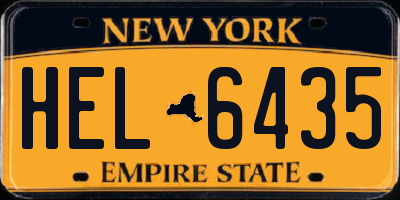 NY license plate HEL6435