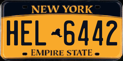 NY license plate HEL6442