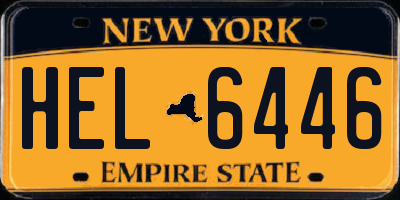 NY license plate HEL6446