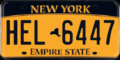 NY license plate HEL6447