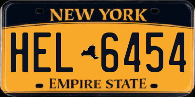 NY license plate HEL6454