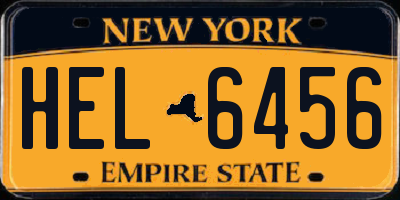 NY license plate HEL6456