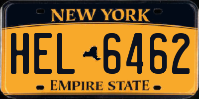 NY license plate HEL6462