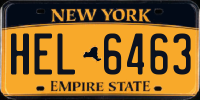 NY license plate HEL6463
