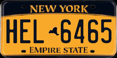 NY license plate HEL6465