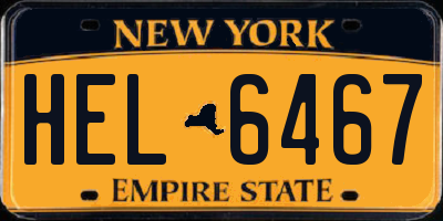 NY license plate HEL6467