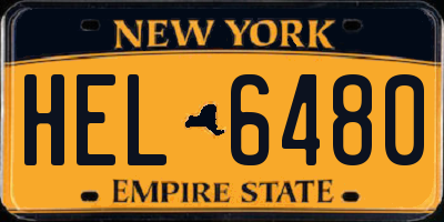 NY license plate HEL6480