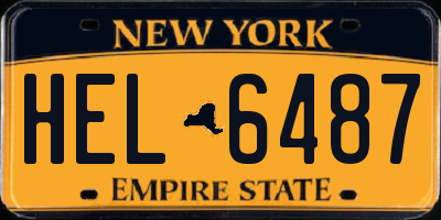 NY license plate HEL6487