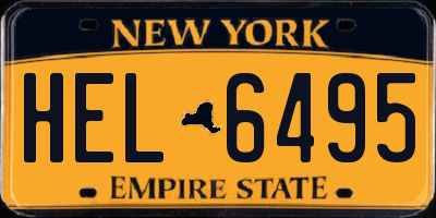 NY license plate HEL6495