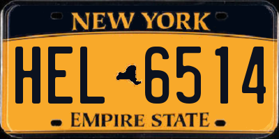 NY license plate HEL6514