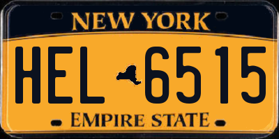 NY license plate HEL6515